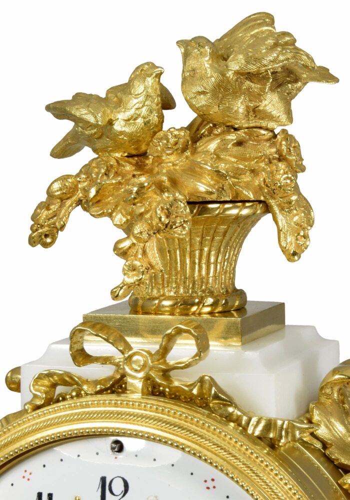 Pendule portique marbre de carrare et bronze doré Napoléon III - Image 7