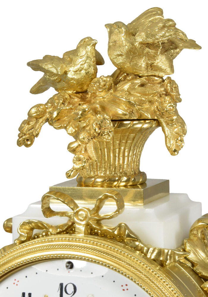 Pendule portique marbre de carrare et bronze doré Napoléon III – Bild 4