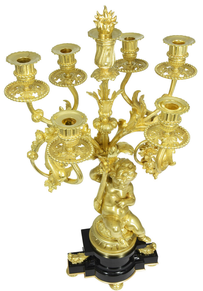 XL candélabre en bronze doré Napoléon III – Image 8
