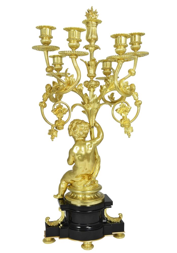 XL candélabre en bronze doré Napoléon III – Image 9