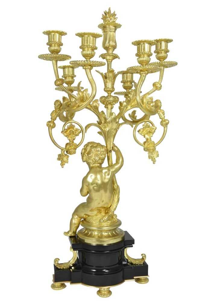 XL candélabre en bronze doré Napoléon III - Image 10