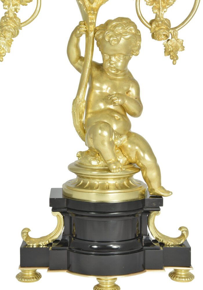 XL candélabre en bronze doré Napoléon III - Image 7