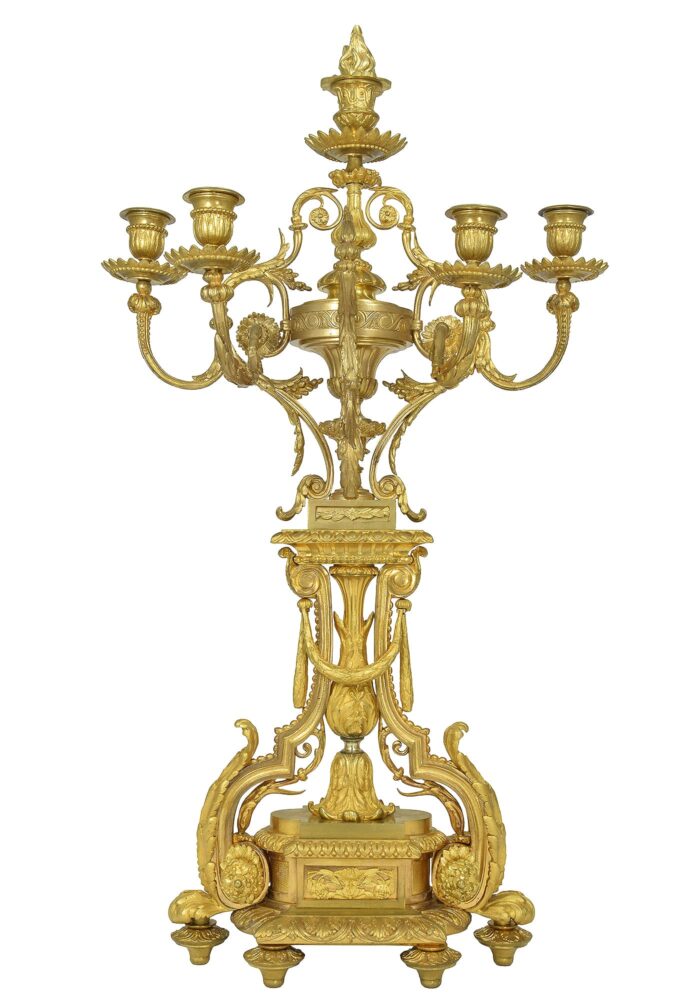 XL chandelier en bronze doré Napoléon III
