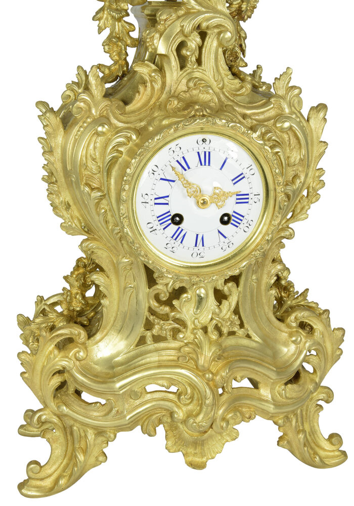 Pendule cartel style Louis XV en bronze doré Napoléon III – Image 6