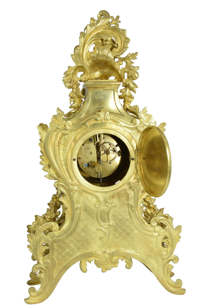 Pendule cartel style Louis XV en bronze doré Napoléon III – Image 7