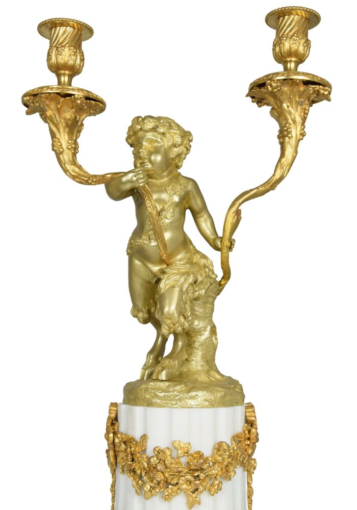 Grande paire de candélabres petits Bacchus XIXème - Image 7