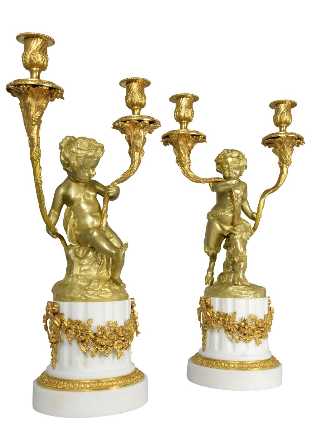 candelabre bacchite faune bronze (3)