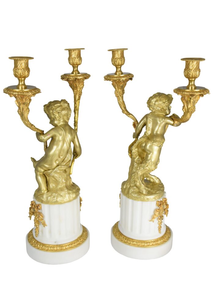 Grande paire de candélabres petits Bacchus XIXème - Image 8