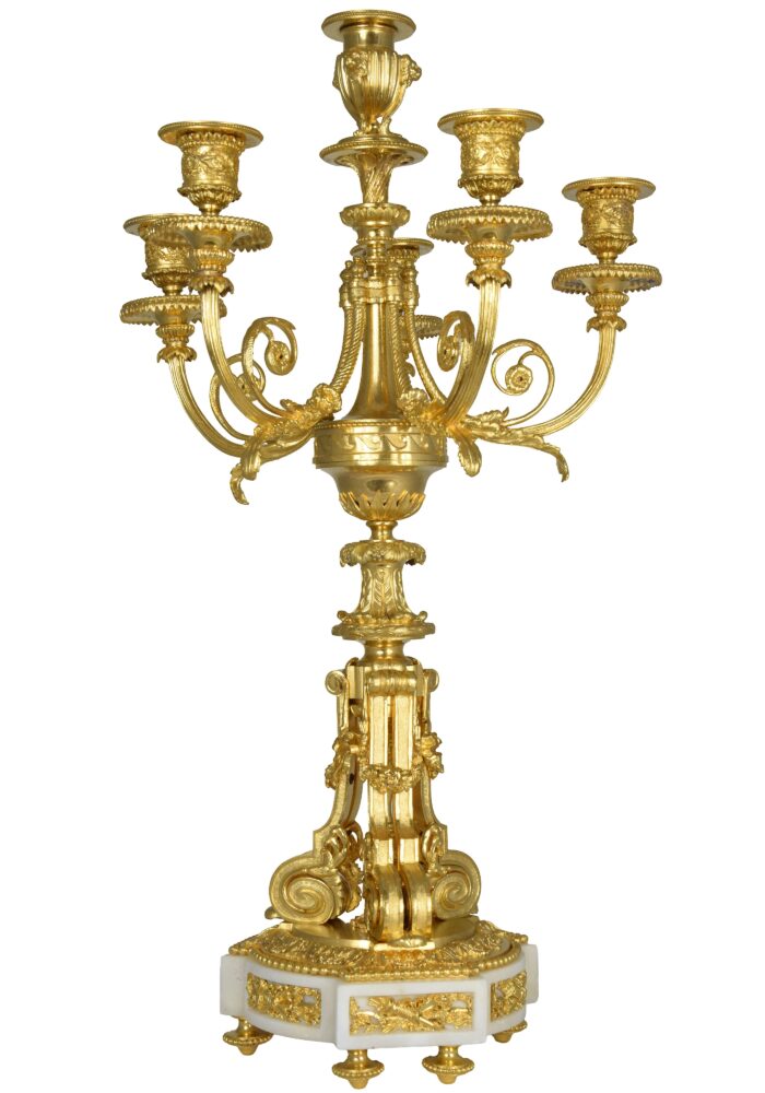 Paire de chandeliers Louis XVI XIXème