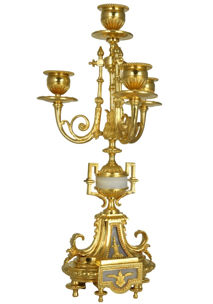 Paire de chandeliers bronze et onyx Napoléon III – Image 6