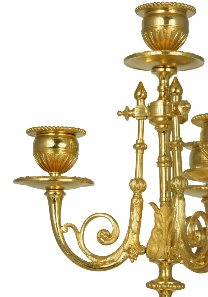 Paire de chandeliers bronze et onyx Napoléon III – Image 5