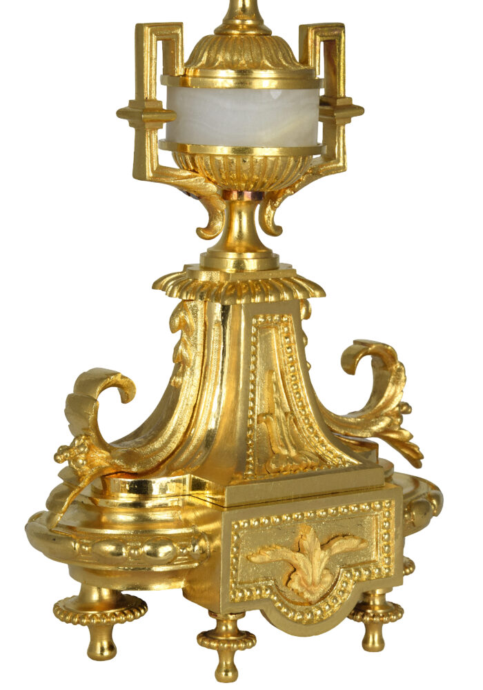 Paire de chandeliers bronze et onyx Napoléon III – Image 7