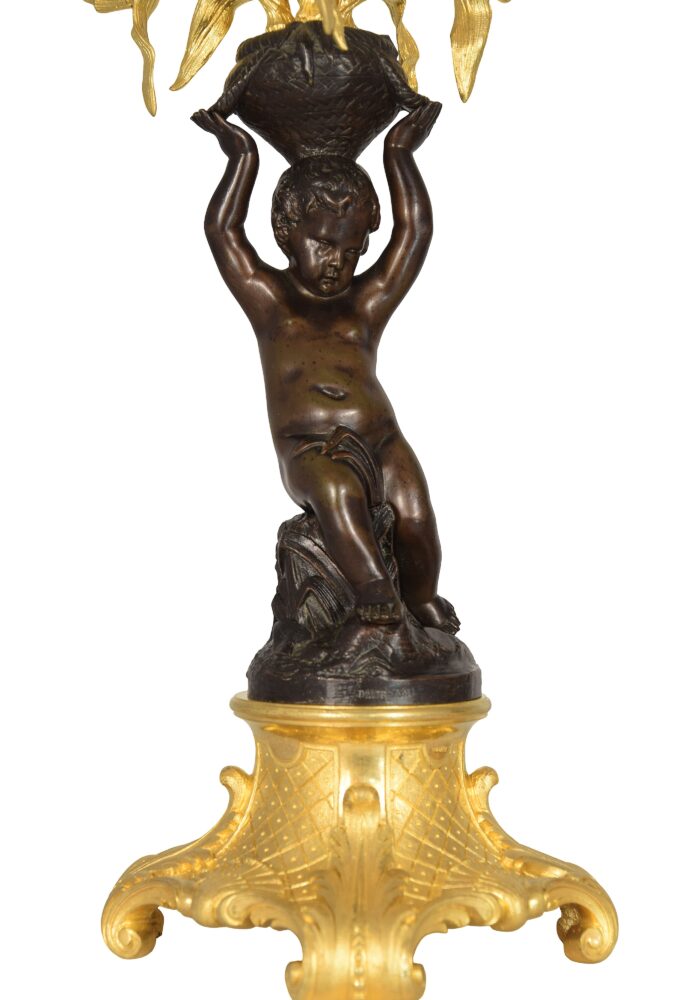 Paire de chandeliers Sculpteur : Alfred DAUBRÉE – Image 9