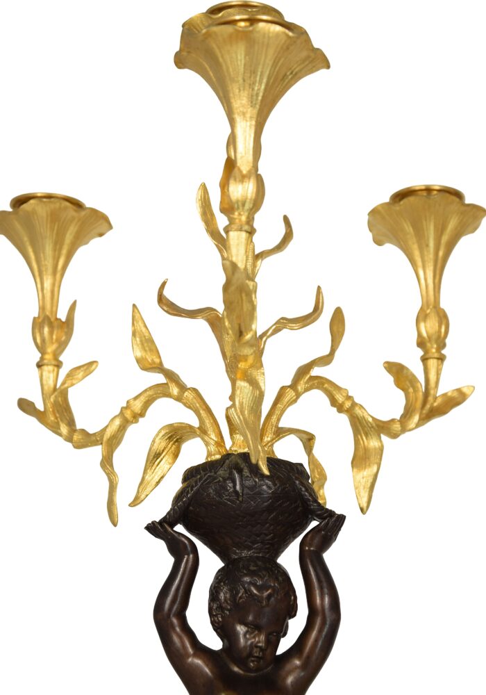 Paire de chandeliers Sculpteur : Alfred DAUBRÉE – Image 8