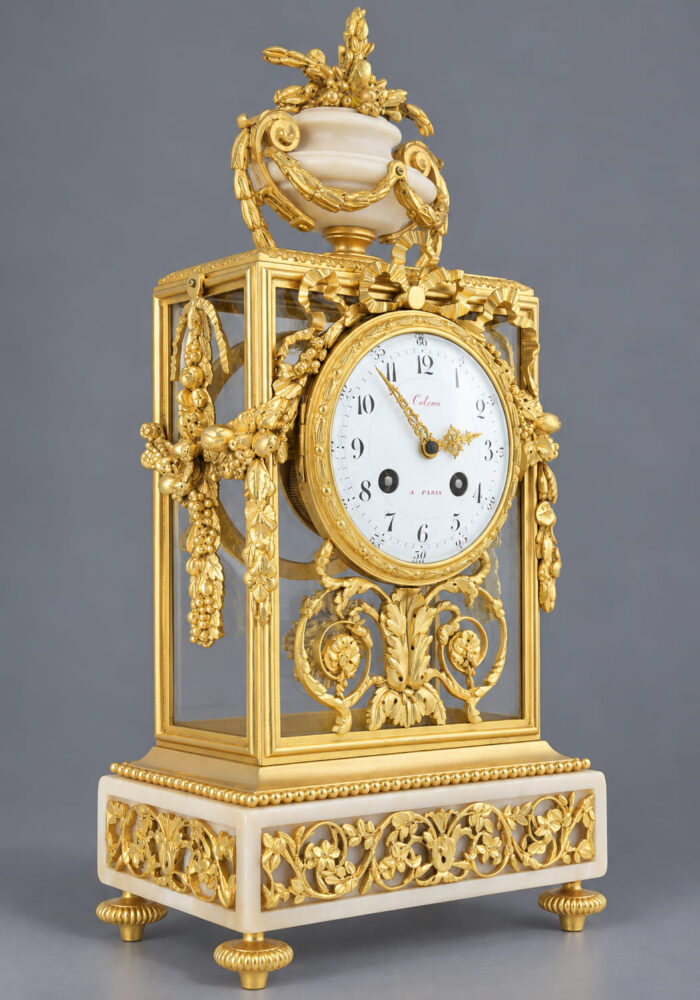 Pendule cage en verre Horloger : MARTI 1889
