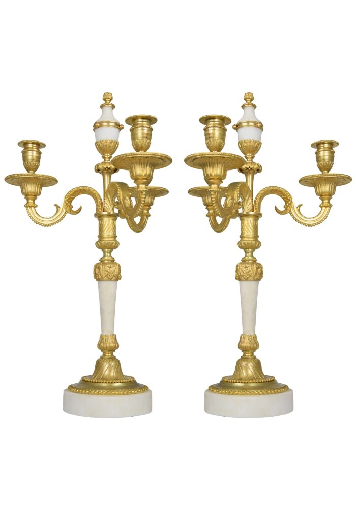 Paire de chandeliers style Empire XIXème – Image 3