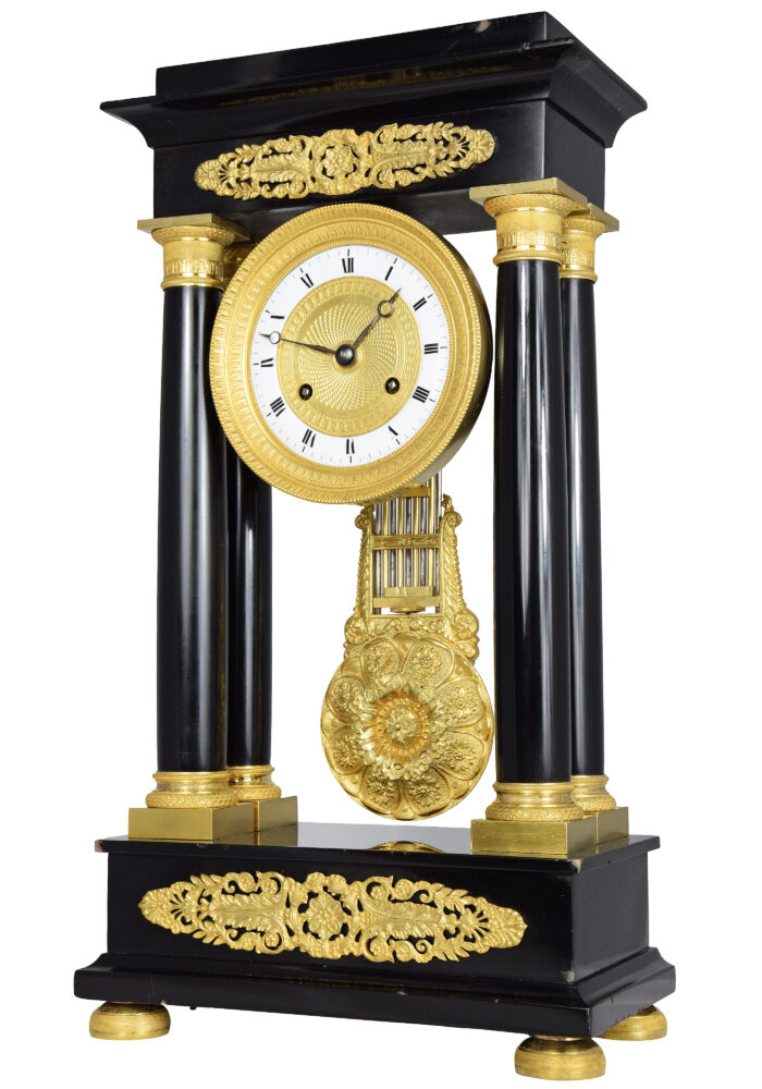 Pendule portique en marbre BROCOT Charles X 1840