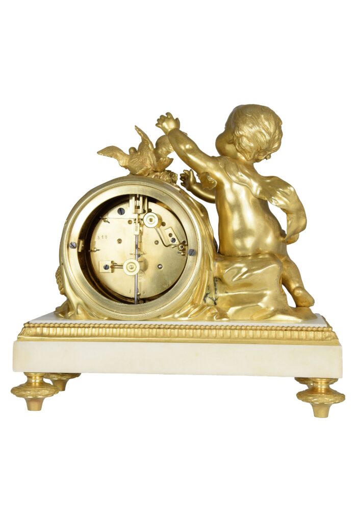 Pendule au chérubin et colombes XIXème – Image 9