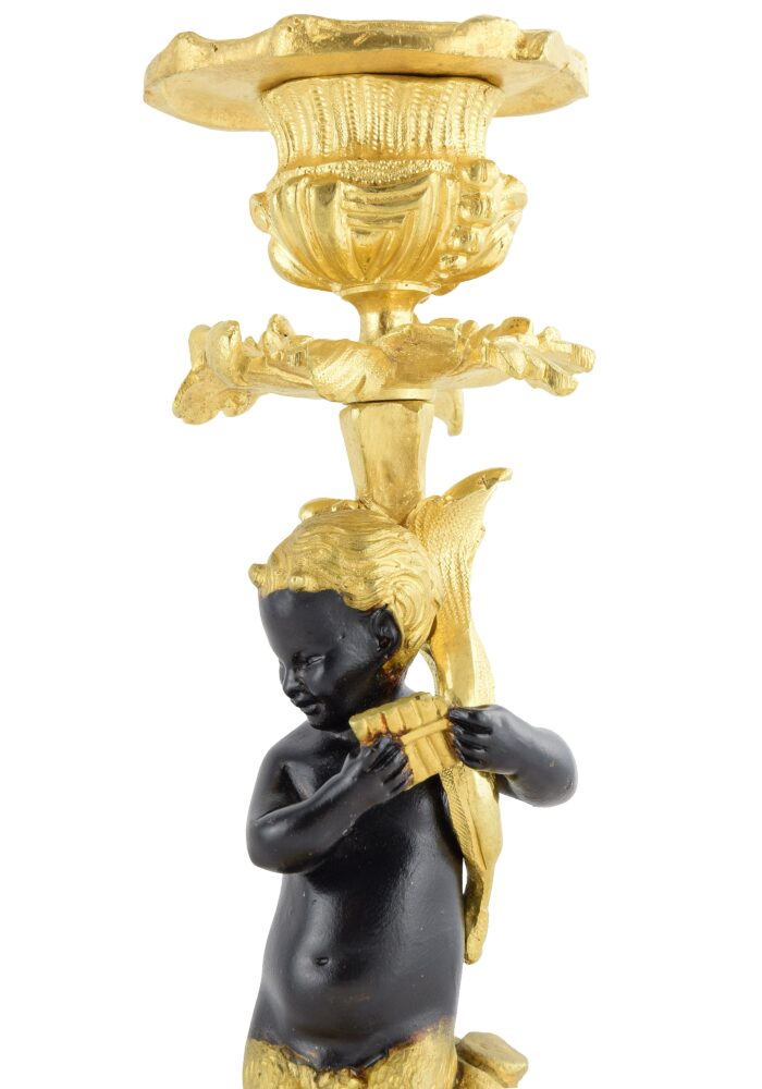 Bougeoirs Nymphe et Faune Louis XV Napoléon III 1860 – Image 6