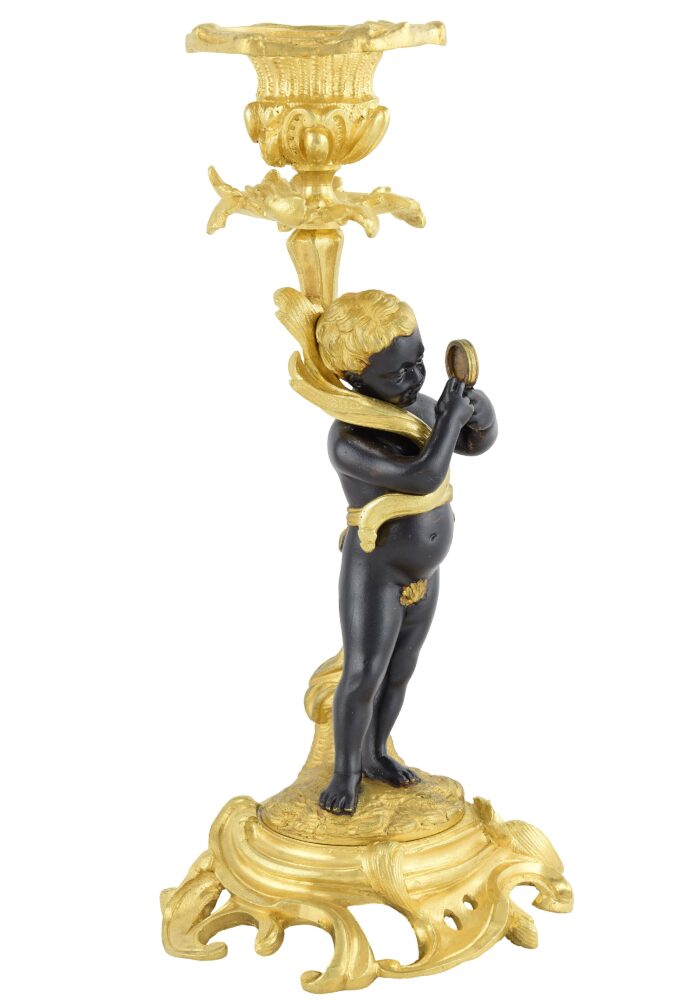 Bougeoirs Nymphe et Faune Louis XV Napoléon III 1860 – Image 4