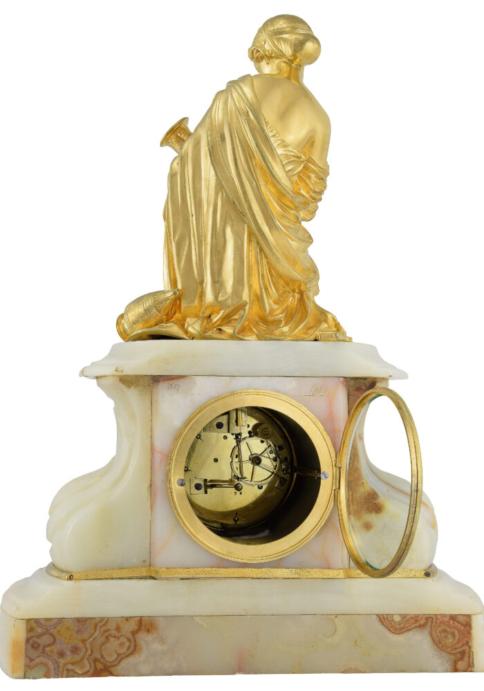 Pendule "Allegories des Arts" bronze doré et onyx - Image 11