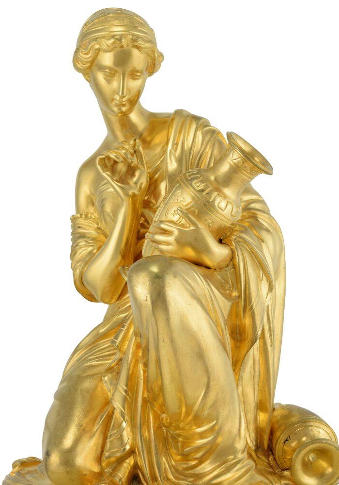 Pendule "Allegories des Arts" bronze doré et onyx - Image 8