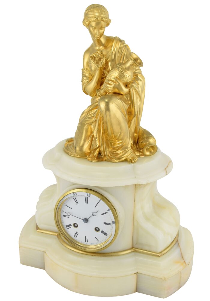 Pendule "Allegories des Arts" bronze doré et onyx - Image 5