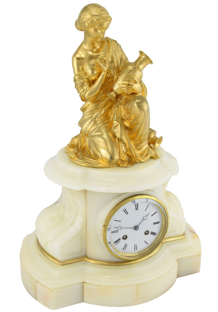 Pendule "Allegories des Arts" bronze doré et onyx - Image 4