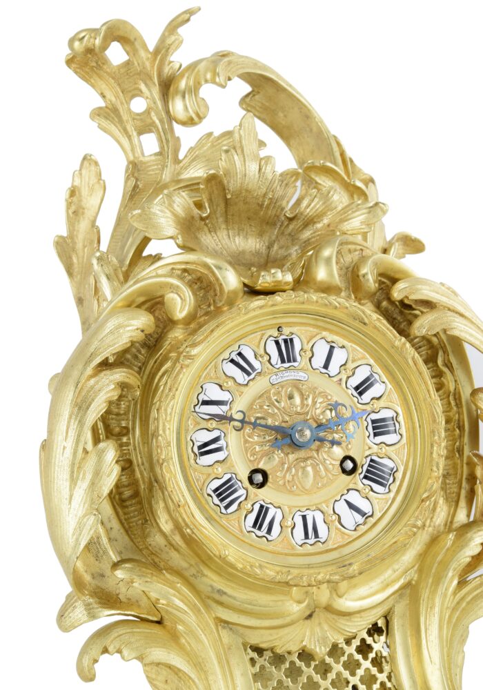 Pendule Louis XV en bronze doré RICHOND – Bild 6