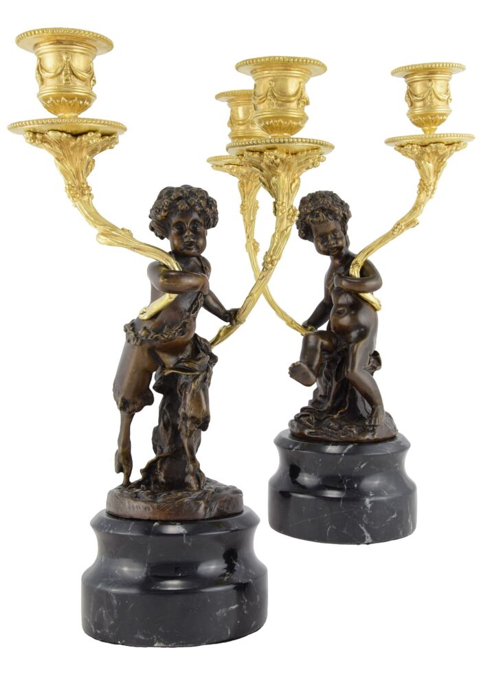 Chandeliers Nymphe et Faune Napoléon III