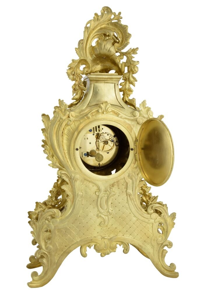 Pendule cartel style Louis XV en bronze doré Napoléon III – Image 10