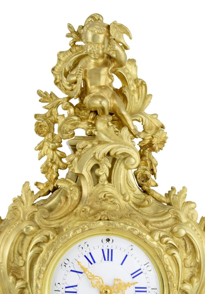 Pendule cartel style Louis XV en bronze doré Napoléon III – Image 9