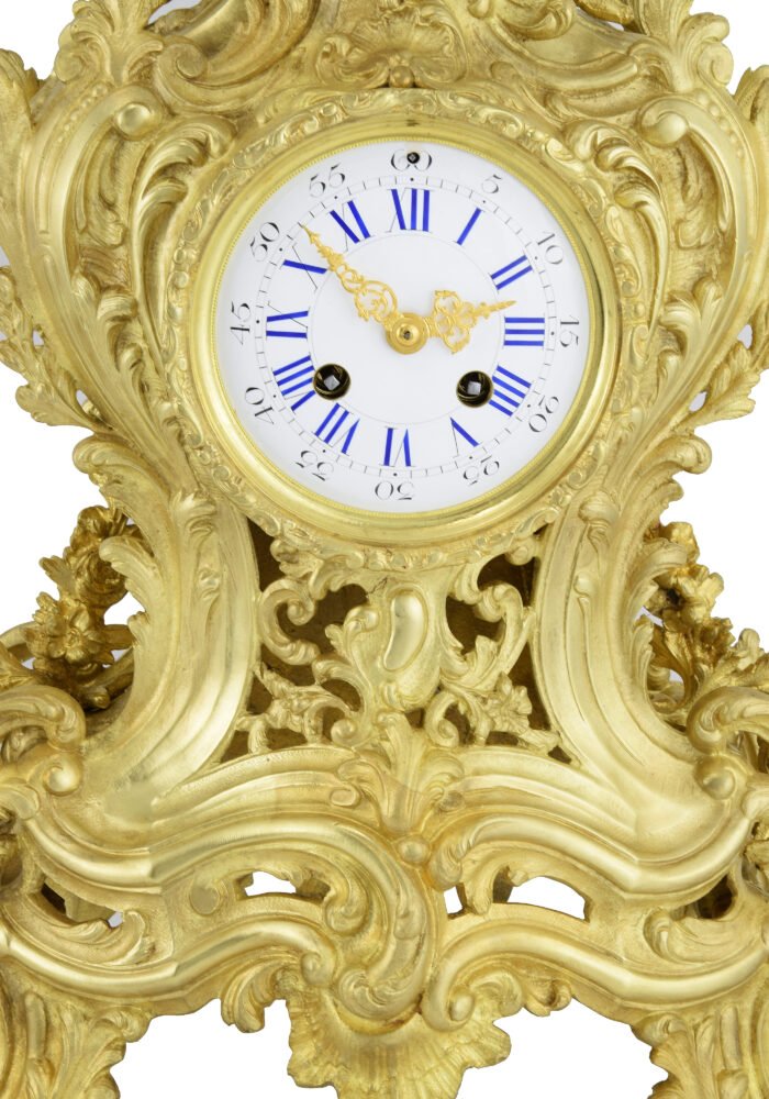 Pendule cartel style Louis XV en bronze doré Napoléon III – Image 8