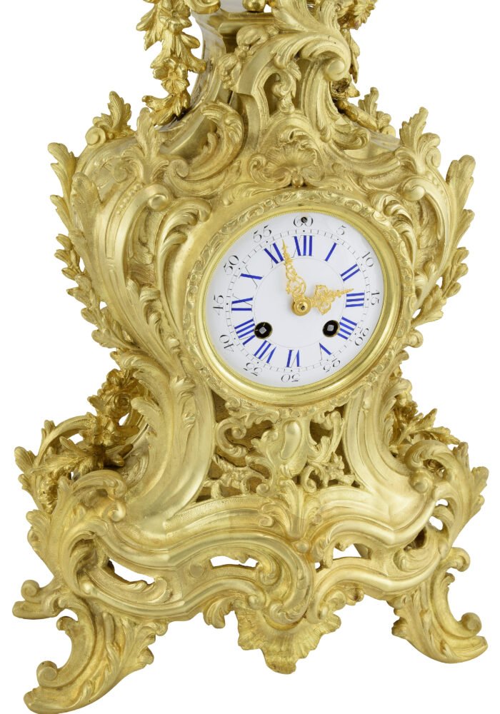 Pendule cartel style Louis XV en bronze doré Napoléon III – Image 5