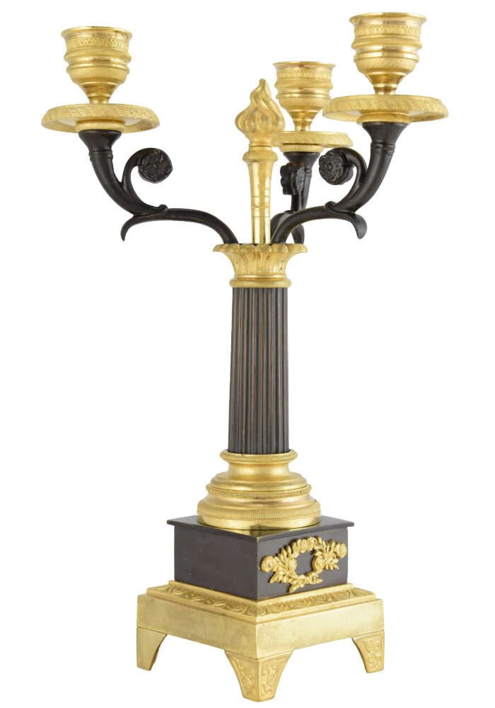 Paire de chandeliers époque Restauration 1820 – Bild 8