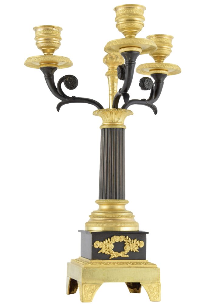 Paire de chandeliers époque Restauration 1820 – Bild 5