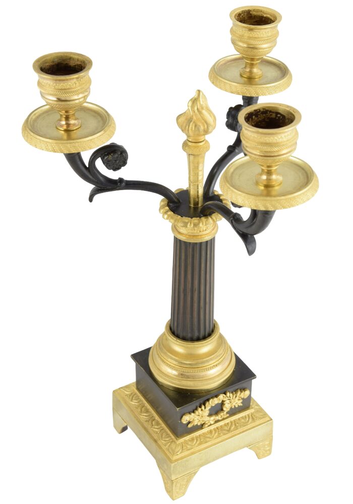 Paire de chandeliers époque Restauration 1820 – Bild 4
