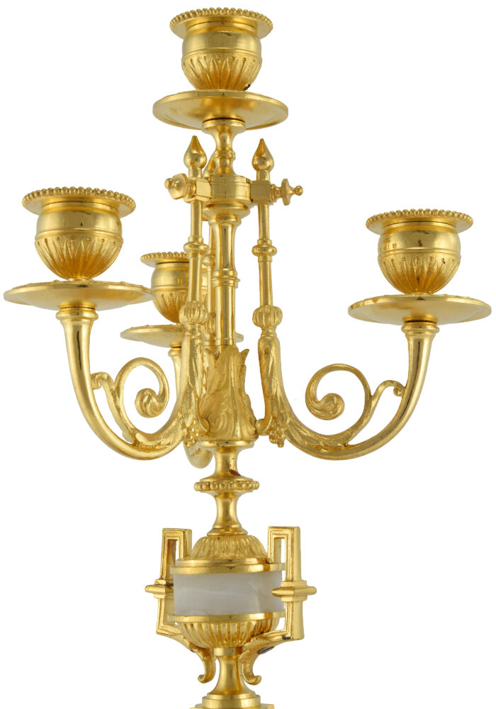 Paire de chandeliers bronze et onyx Napoléon III - Image 6