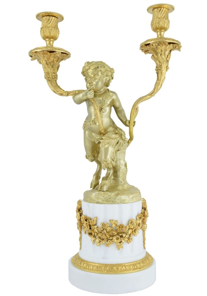 Grande paire de candélabres petits Bacchus XIXème – Image 10