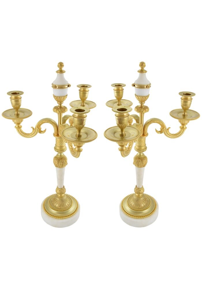 Paire de chandeliers style Empire XIXème – Image 3