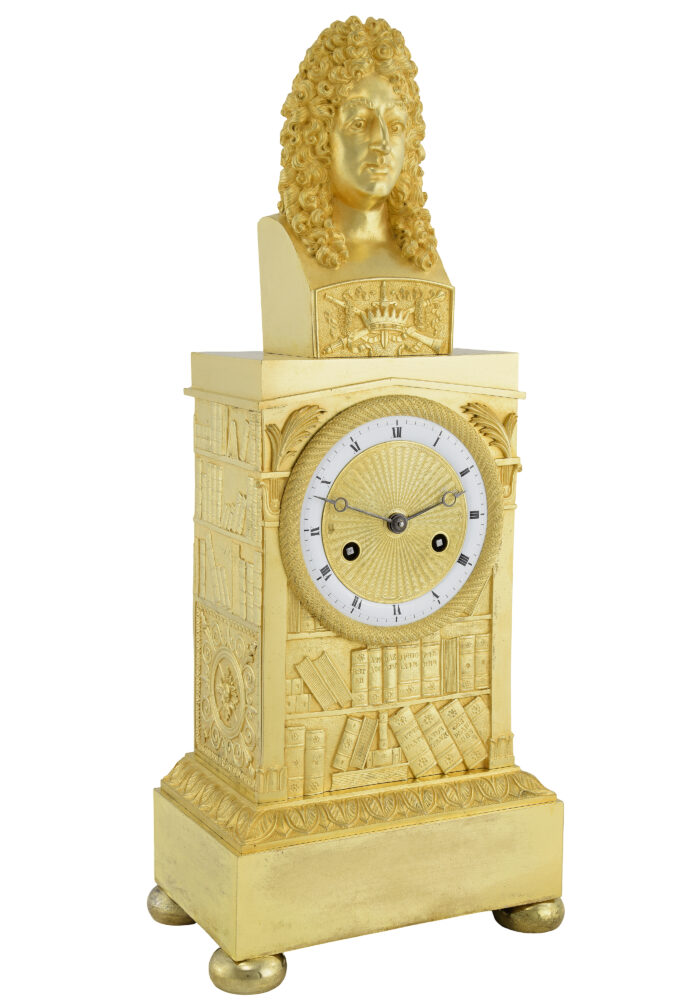Pendule au buste de Jean Racine Charles X