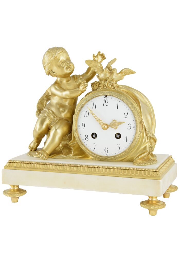 Pendule au chérubin et colombes XIXème - Image 3