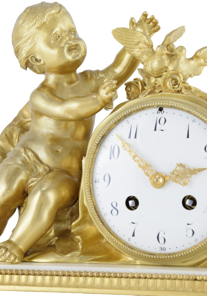 Pendule au chérubin et colombes XIXème - Image 5