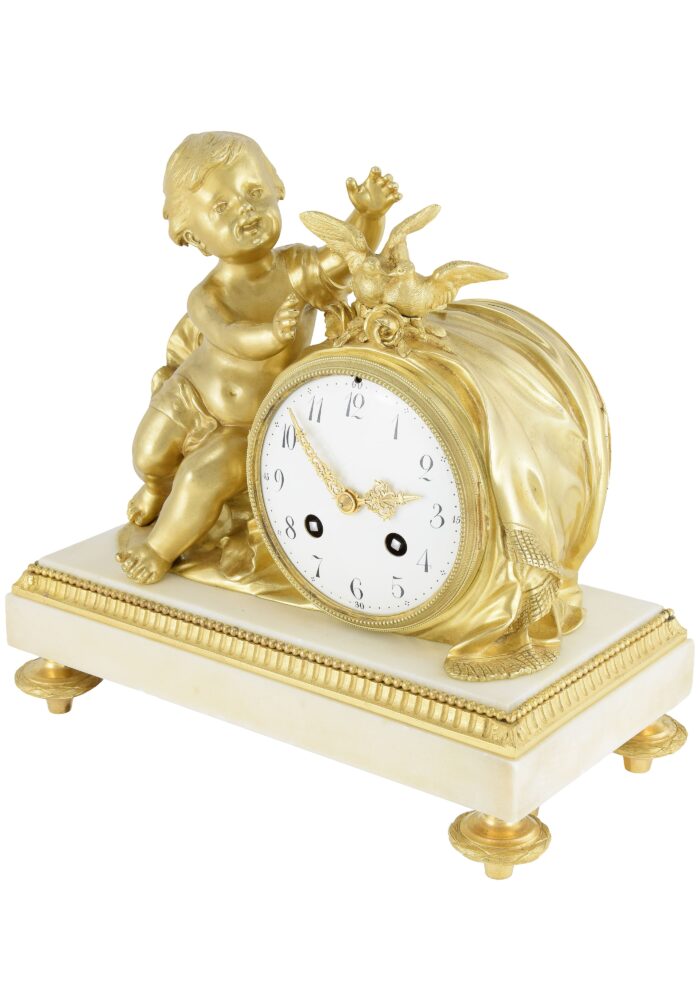 Pendule au chérubin et colombes XIXème - Image 4