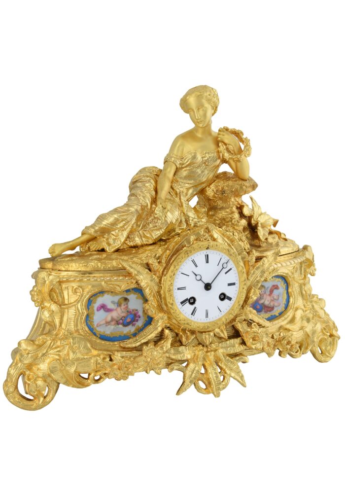 Pendule "Déesse Flore" bronze et porcelaine 1844-1849 - Image 8