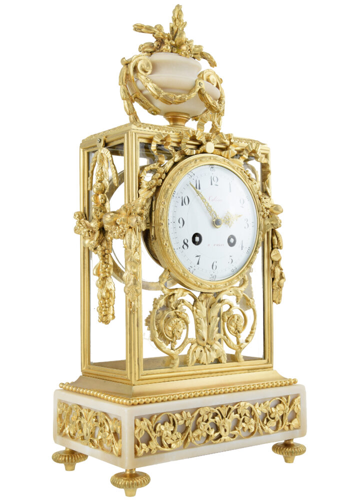 Pendule cage en verre Horloger : MARTI 1889