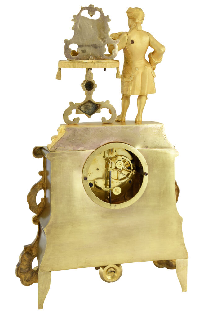 Pendule bronze doré au mercure 1850 - Image 7