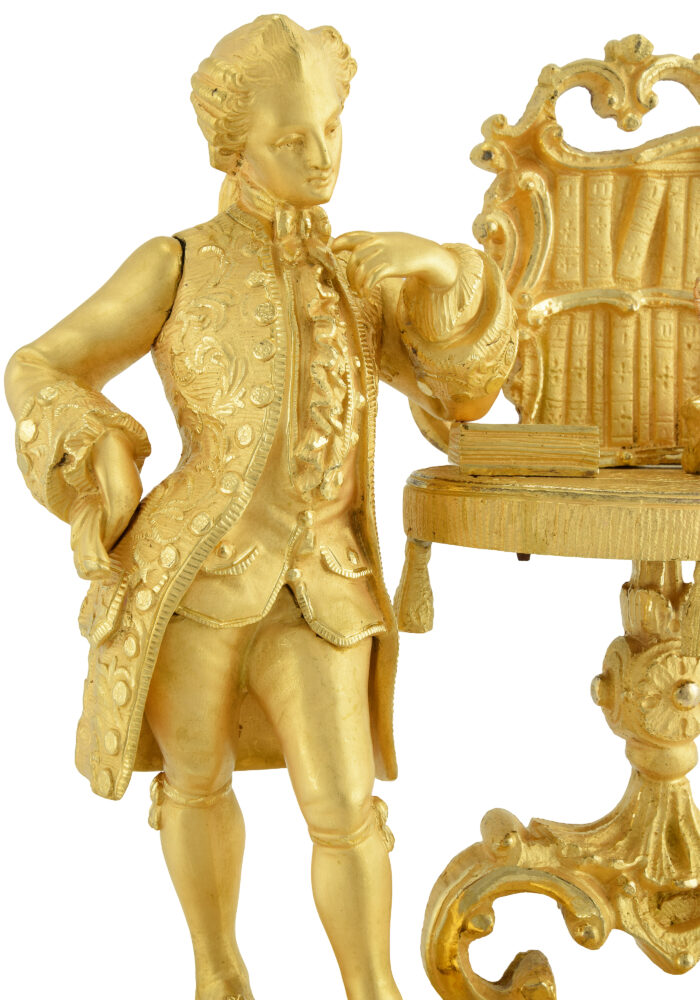 Pendule bronze doré au mercure 1850 - Image 4