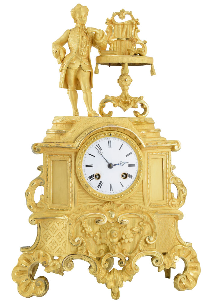 Pendule bronze doré au mercure 1850