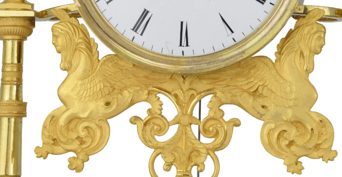 Pendule portique en bronze doré au mercure et marbre - Image 8